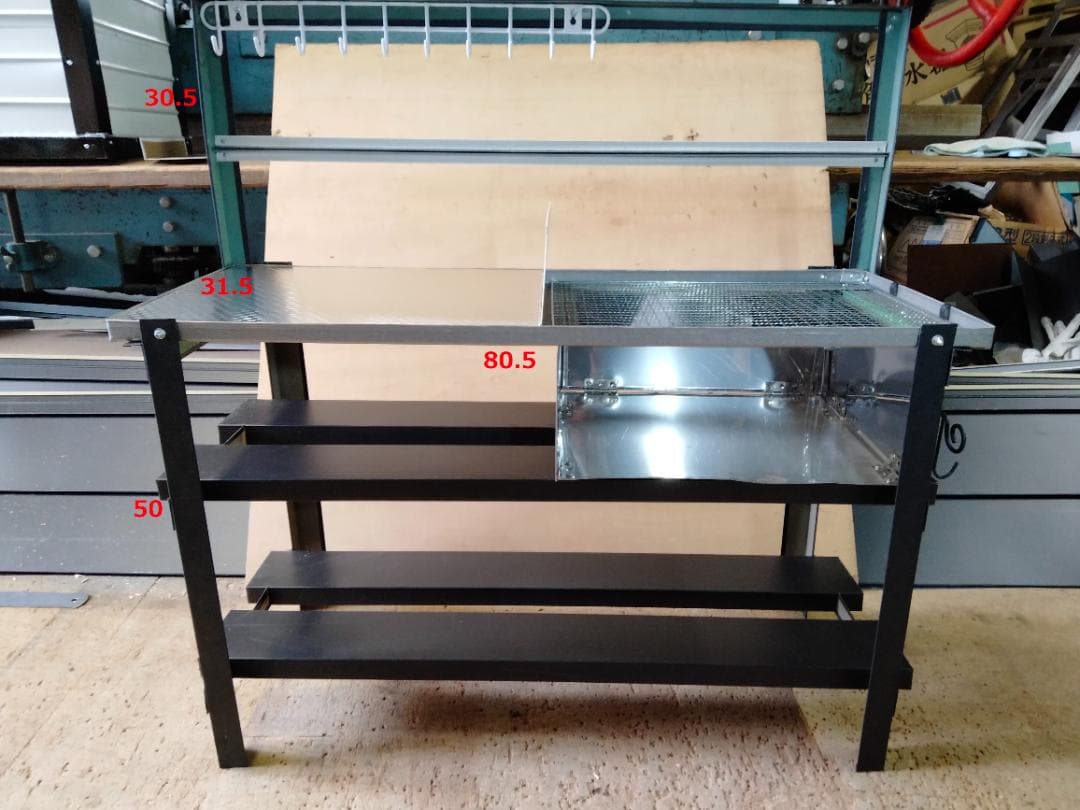 焚き火台テーブル バーベキューテーブル 一体型 ステンレスコンロ 変形合体 自作