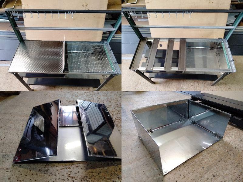 焚き火台テーブル バーベキューテーブル 一体型 ステンレスコンロ 変形合体 自作