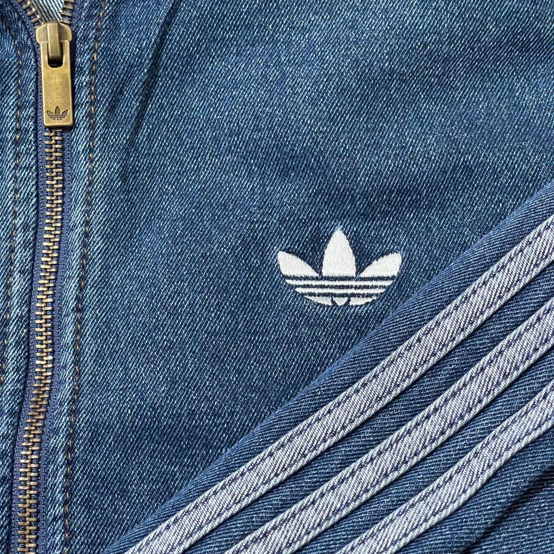 新品3XL】アディダス　デニムジャケットファイヤーバードトラック インディゴブル