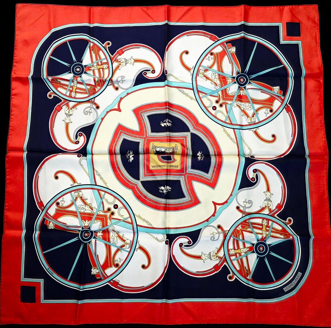 エルメス☆スカーフカレ90 ジョージワシントンの馬車Washingtons