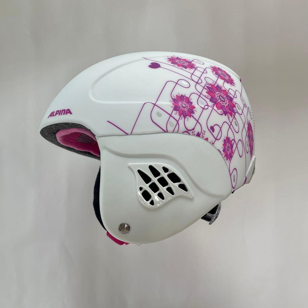 ALPINA ヘルメット ホワイト/ピンク 花柄 未使用品51-55cm - メルカリ