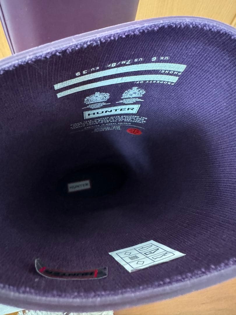 HUNTERオリジナルトールロングブーツUK6/US7M/8F/EU39パープル