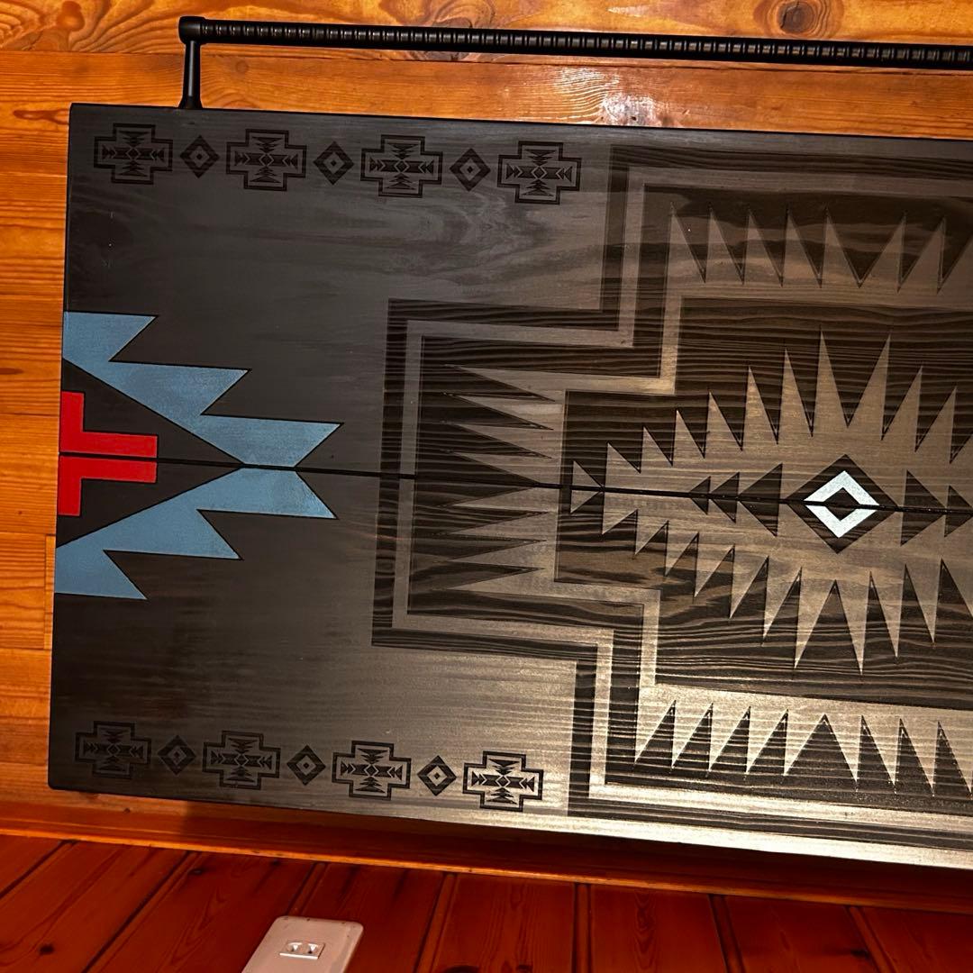 No.562 アイアンローテーブル オルテガテーブル　ネイティブ柄