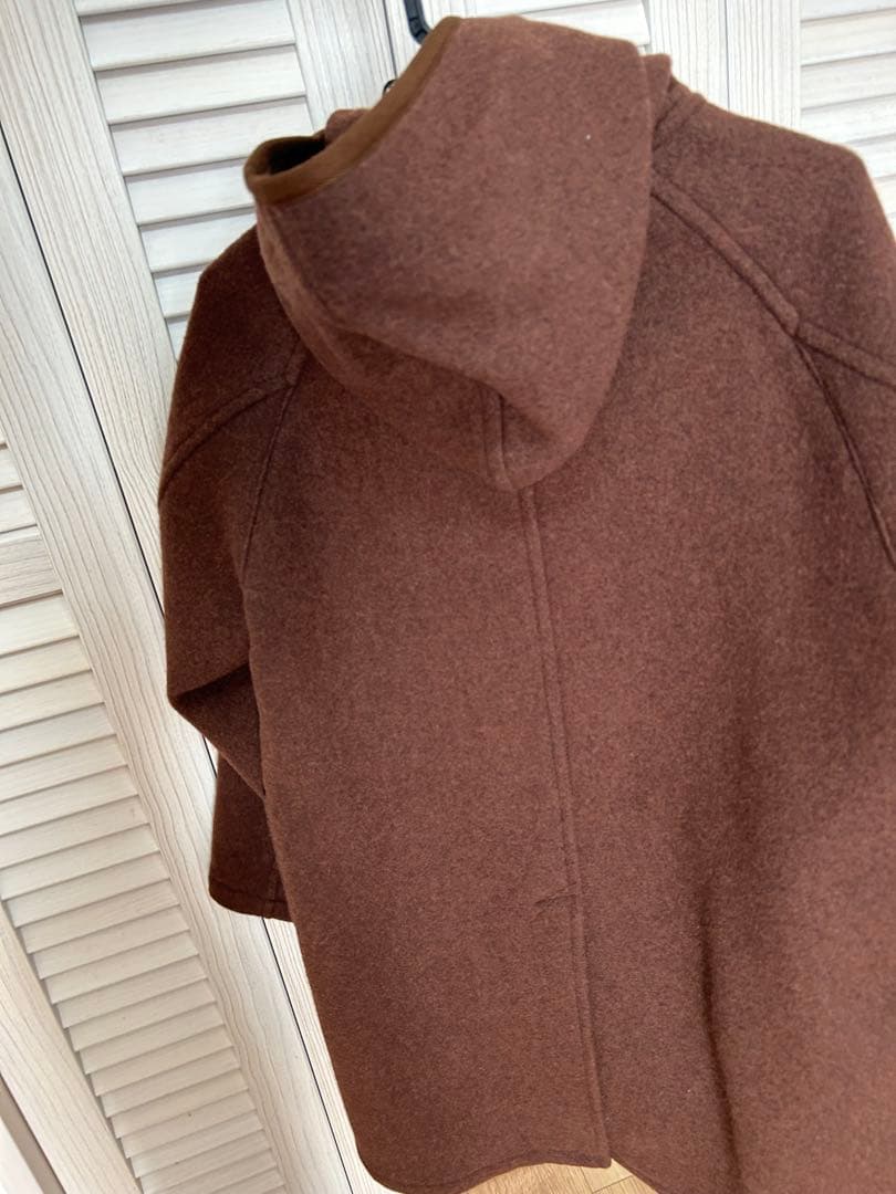 DANTONウールモッサ ロング フード付きコート 36サイズ