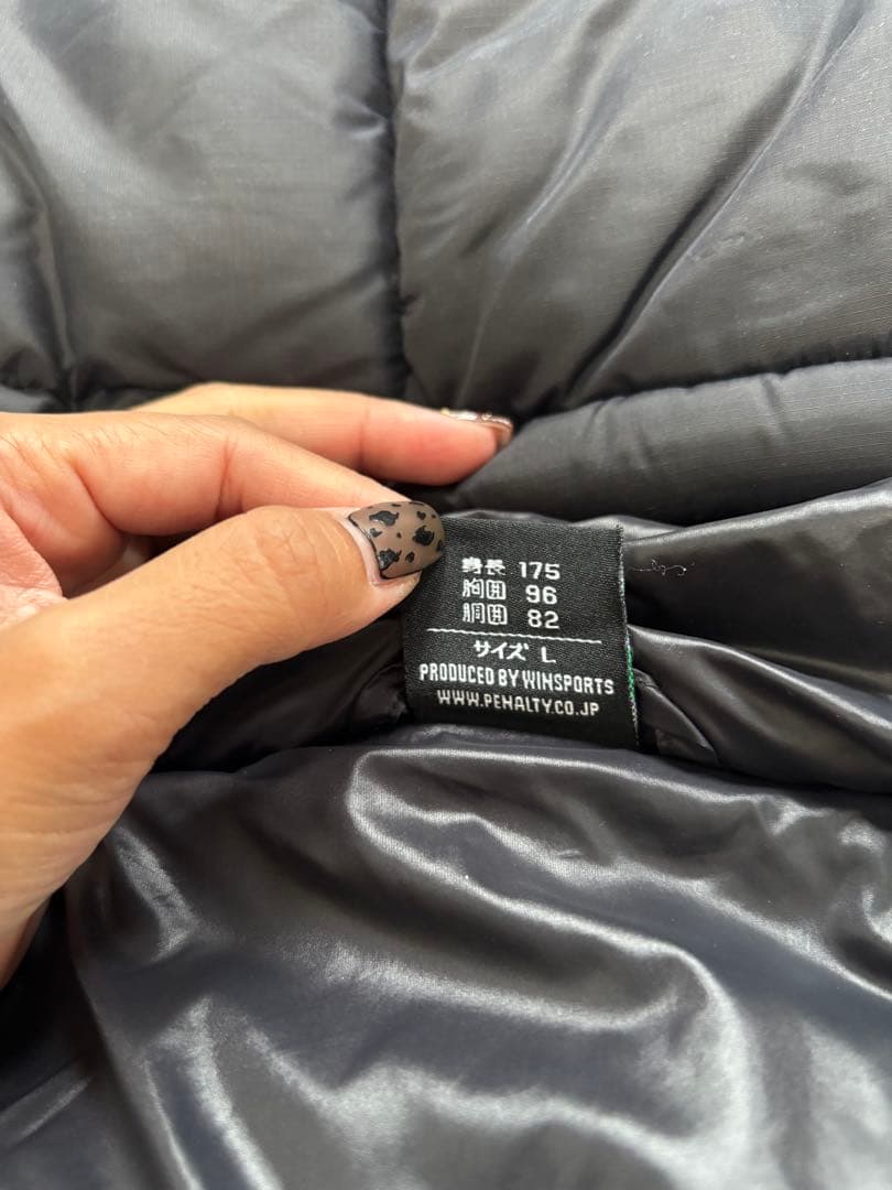 湘南ベルマーレPENALTY フード付きロングベンチダウンコート 黒