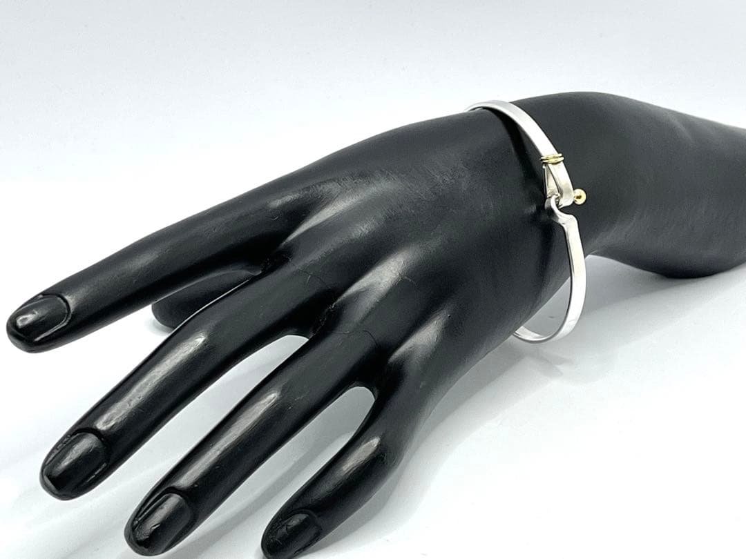 h482 ティファニー フック&アイ コンビ バングル 750/925 k18 - メルカリ