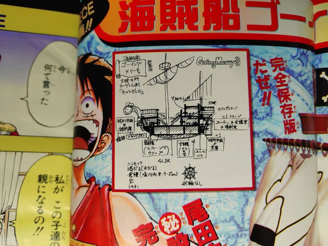 【週刊少年ジャンプ1999年15号】ゴーイングメリー号　尾田先生の㊙設定画