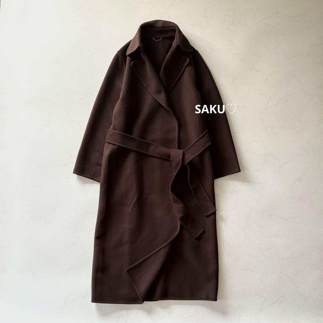 定価13.2万円 ドゥーズィエムクラス ウールモッサ マキシガウンコート