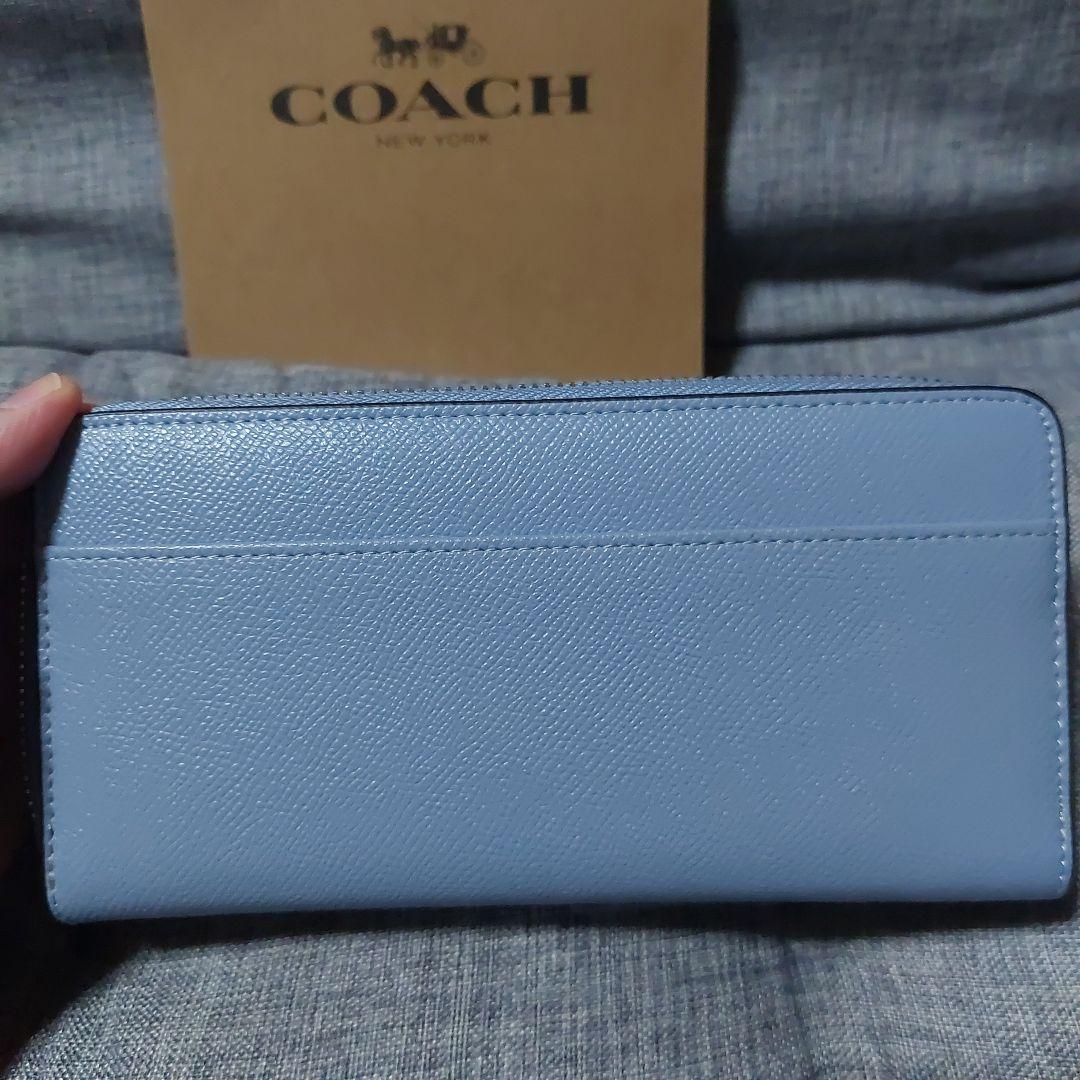 COACH 長財布 ラウンドジップ アコーディオン プール CJ884