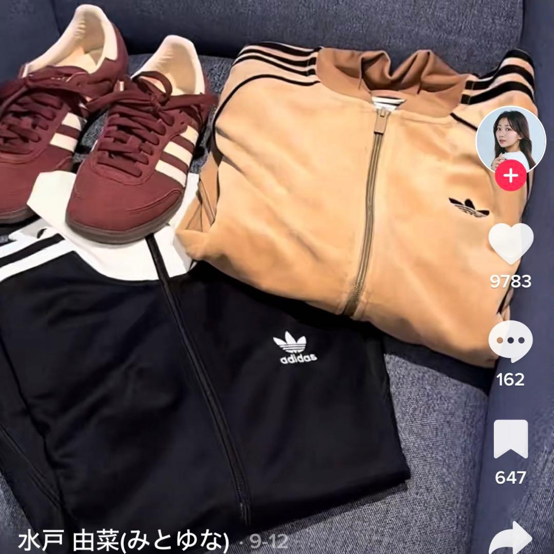 新品S⭐️adidas アディカラー ブラウンベロア トラックトップ ゆーすけ着用