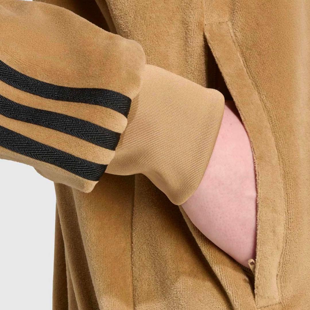 新品S⭐️adidas アディカラー ブラウンベロア トラックトップ ゆーすけ着用