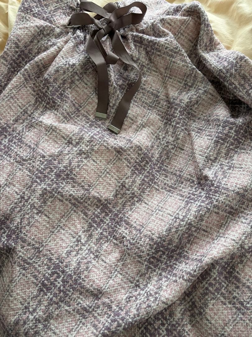 WILLSELECTION ミックスツイードスカート ピンク