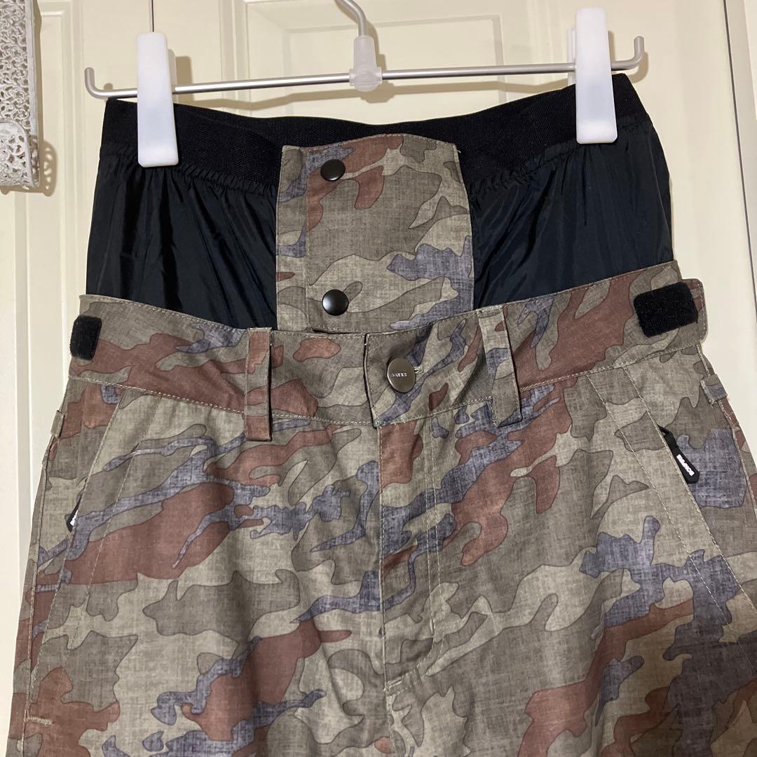 スノボウエアパンツ迷彩柄グリーン系カーキ15K10K〜S/PウィメンズM〜L