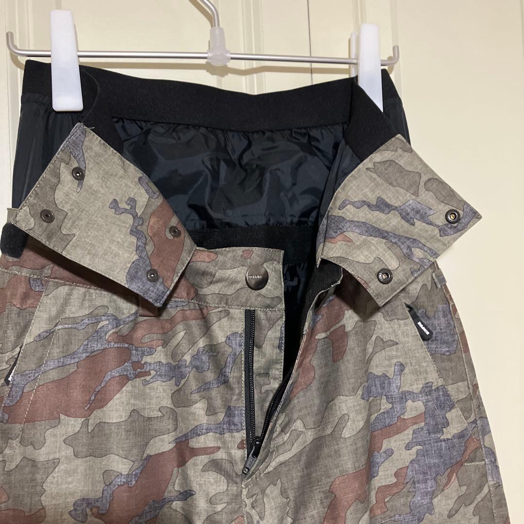 スノボウエアパンツ迷彩柄グリーン系カーキ15K10K〜S/PウィメンズM〜L