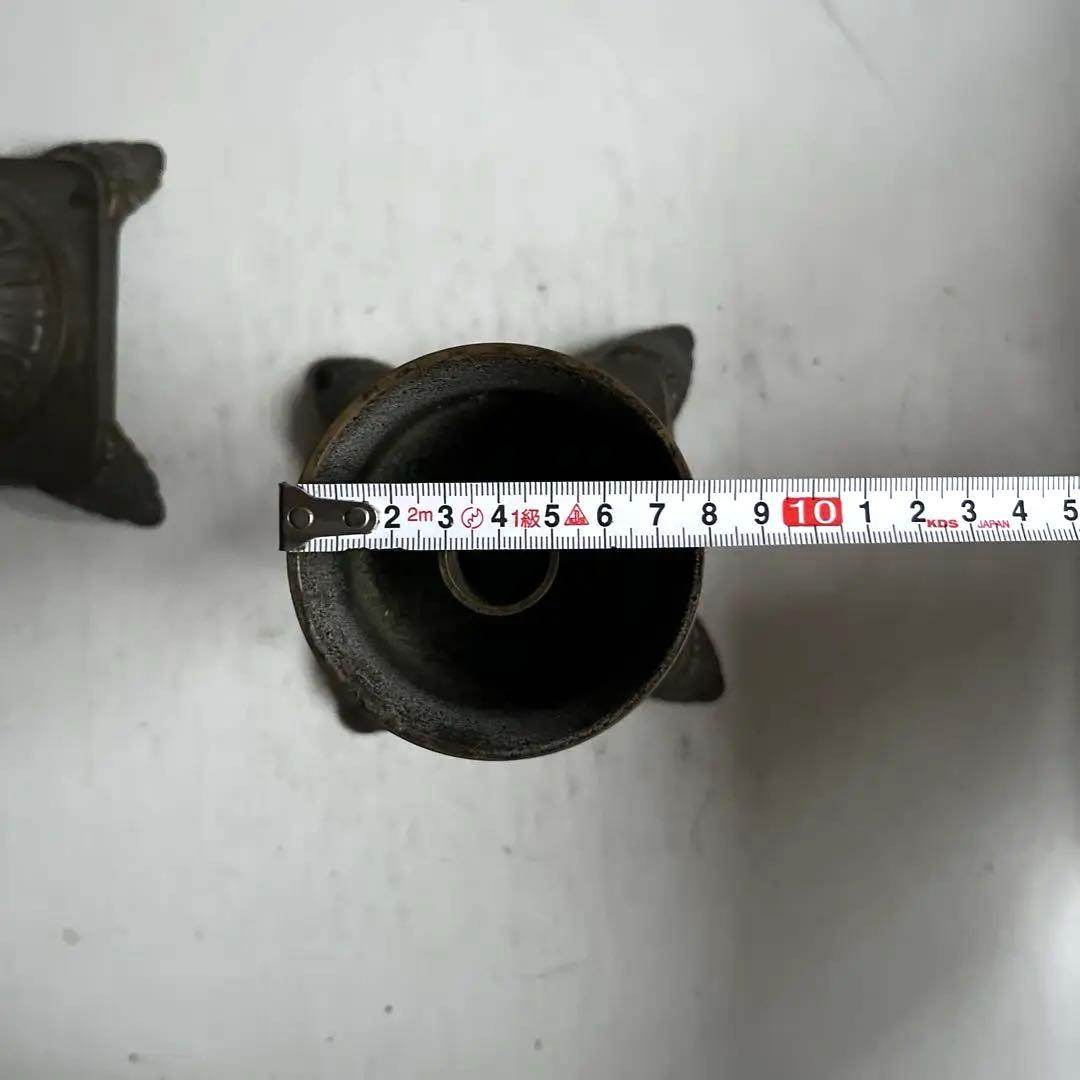 077 フランスアンティーク 真鍮製のキャンドルスタンド セット 燭台 大振り