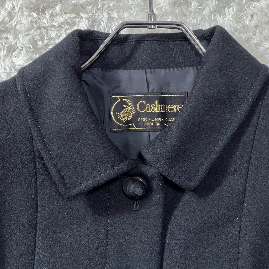 みわたん/ カシミヤ100✨ロングコート 比翼仕立 ブラックフォーマル