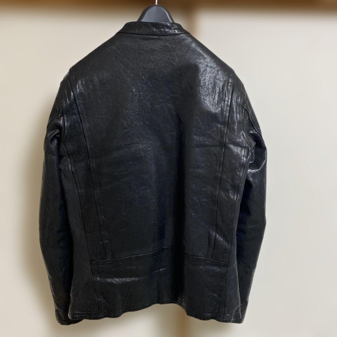 バックラッシュ ジャパンショルダーレザー製品染めシングルライダース