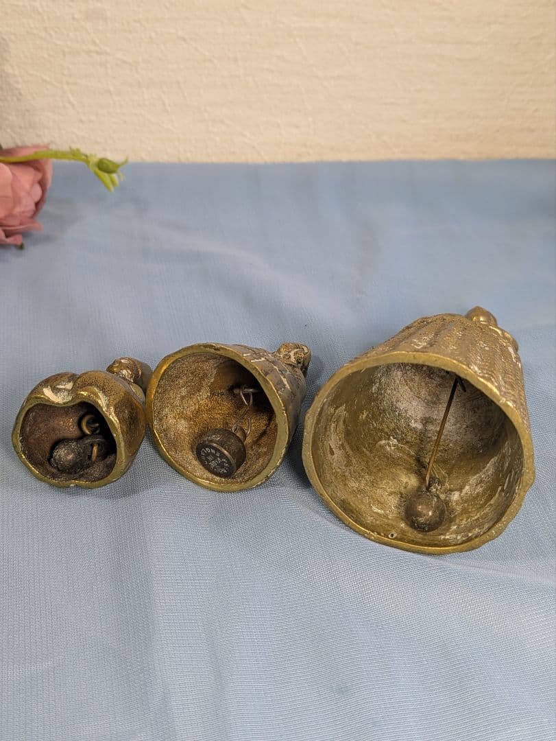 ロッタさま専用 真鍮製 ハンドベル ３点セット　フレーム2点