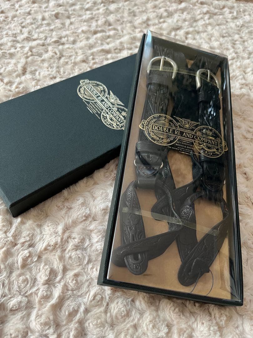 RRL ダブルアールエル カービング レザー サスペンダー新品タグ付き