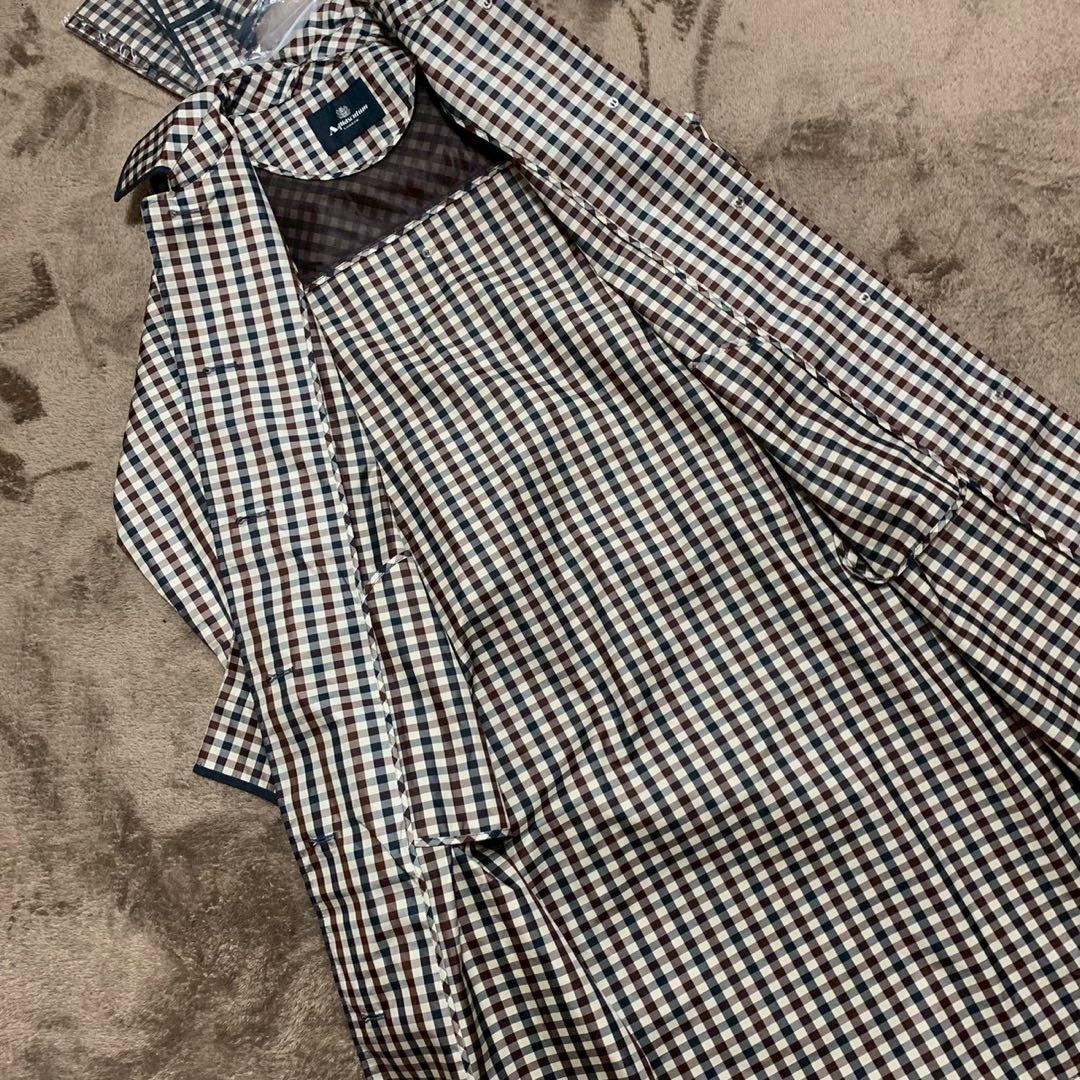 【新品】アクアスキュータムAquascutum レインコート　チェック　LL
