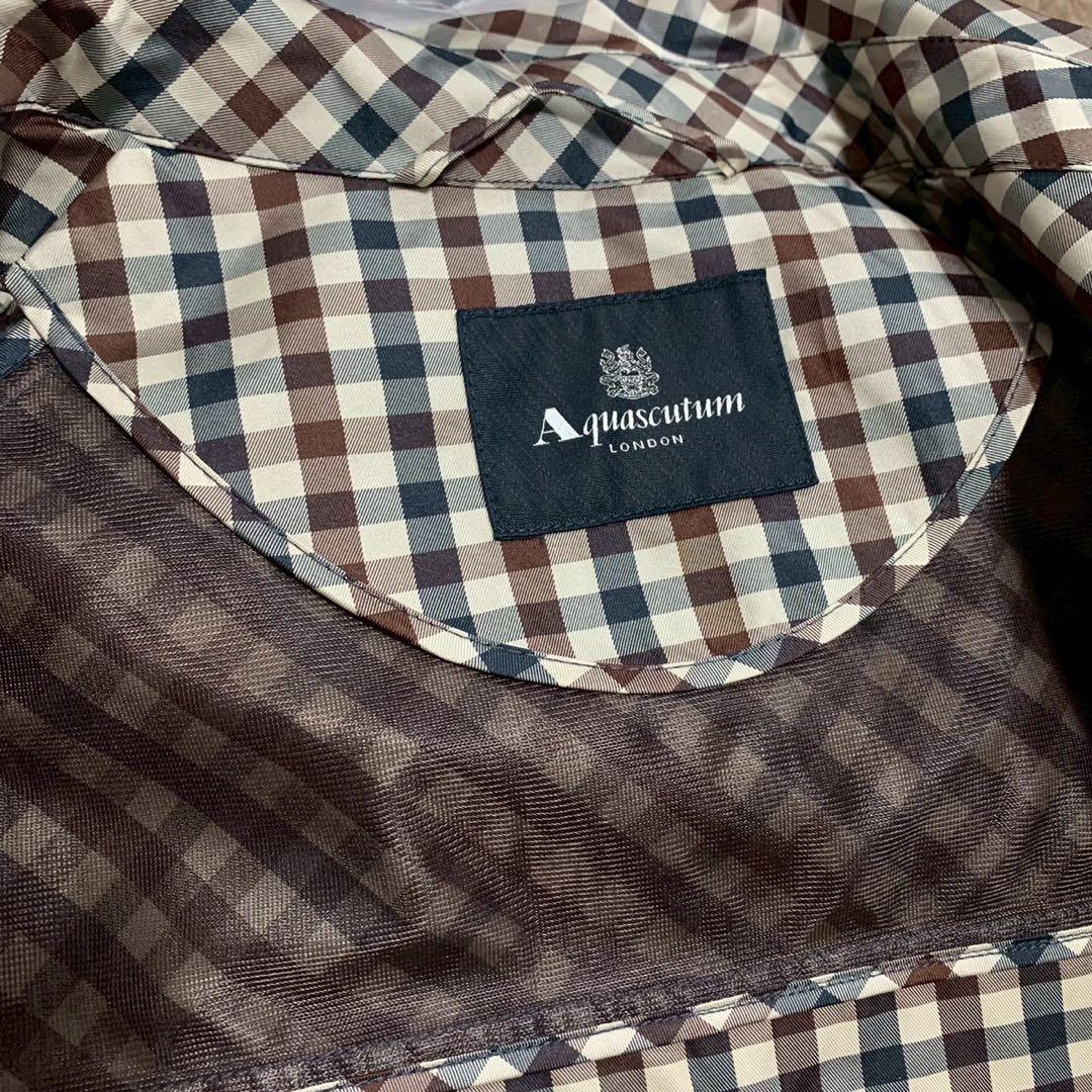 【新品】アクアスキュータムAquascutum レインコート　チェック　LL