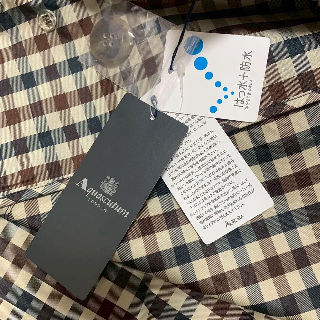 【新品】アクアスキュータムAquascutum レインコート　チェック　LL