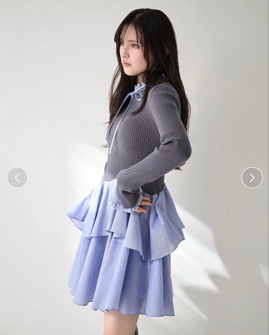 【Snidel】ドッキングミニニットワンピース　STRIPE