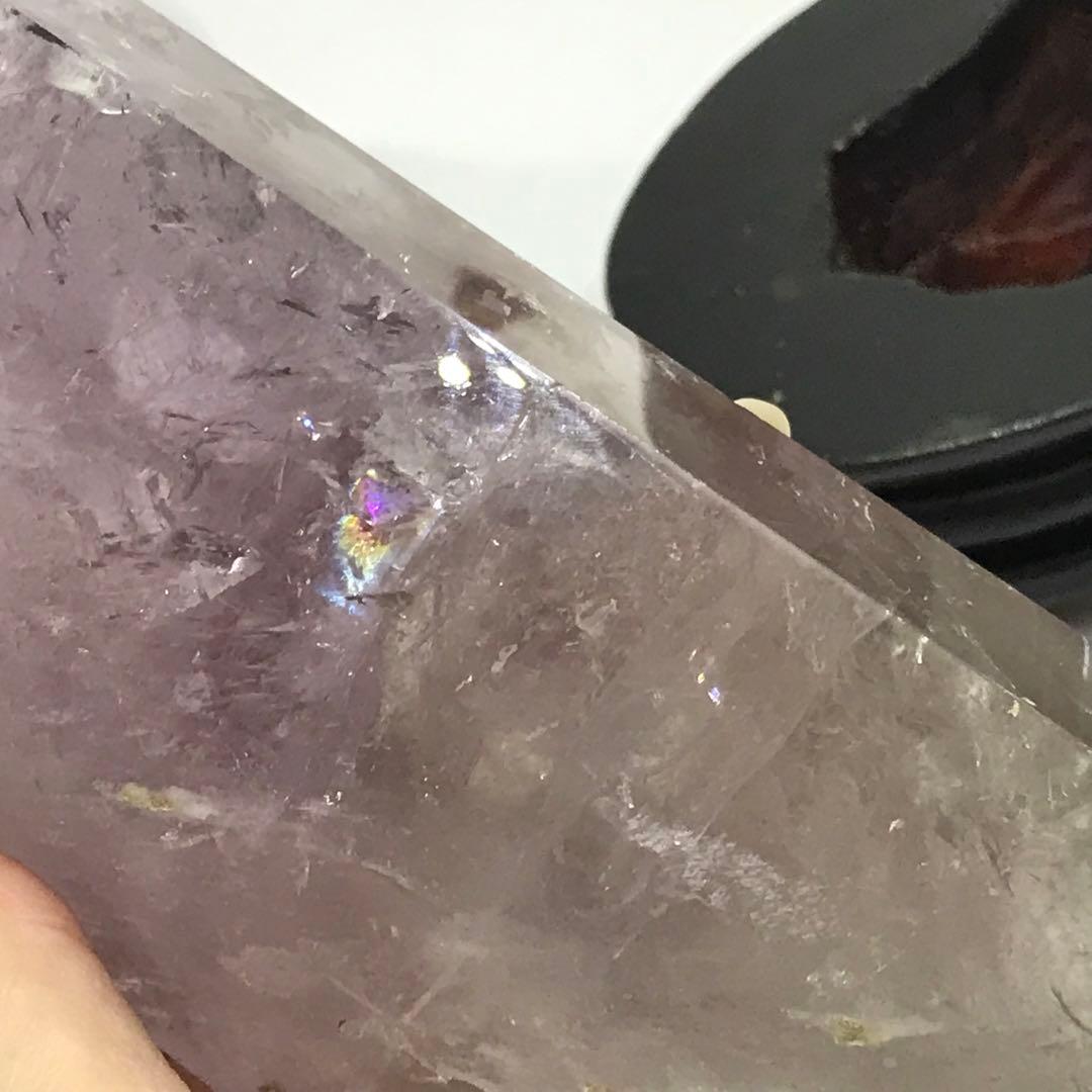 ★アメジスト★大きなポイント★六角柱虹入り★天然石★原石★1.26kg★タワー★