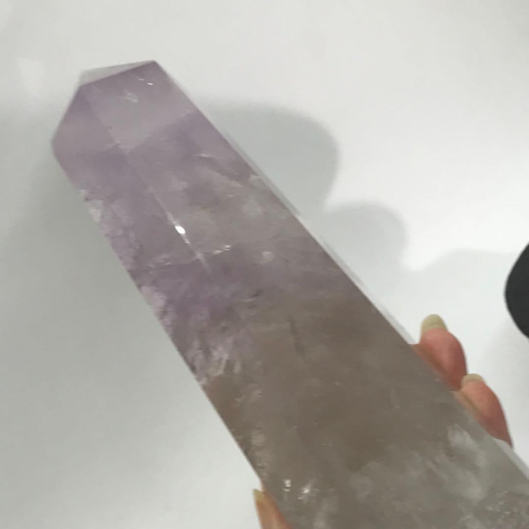 ★アメジスト★大きなポイント★六角柱虹入り★天然石★原石★1.26kg★タワー★