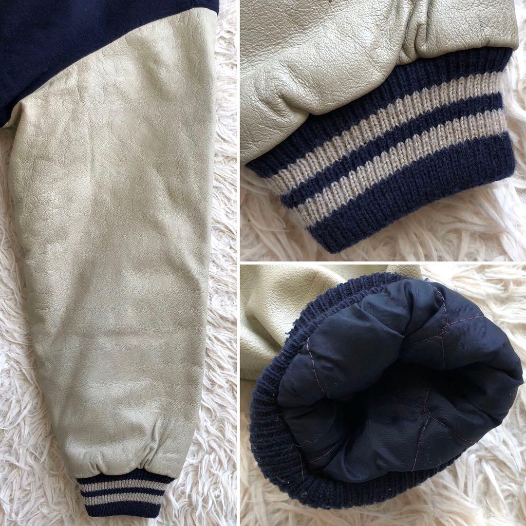 【初代 激レア】サントリー　ボスジャン　本革　袖レザー　スタジャン