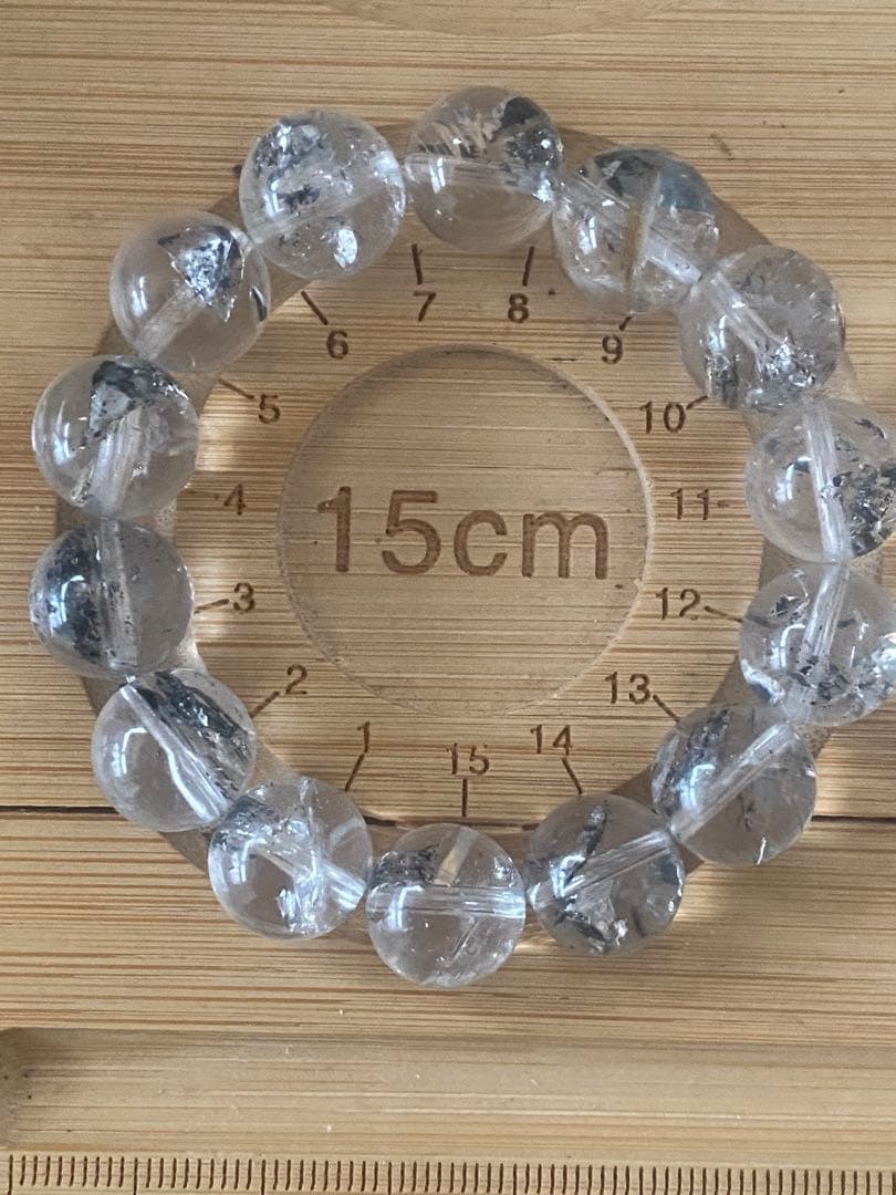 一点物　共生あり　天然高透明度スティブナイトインクォーツブレスレット