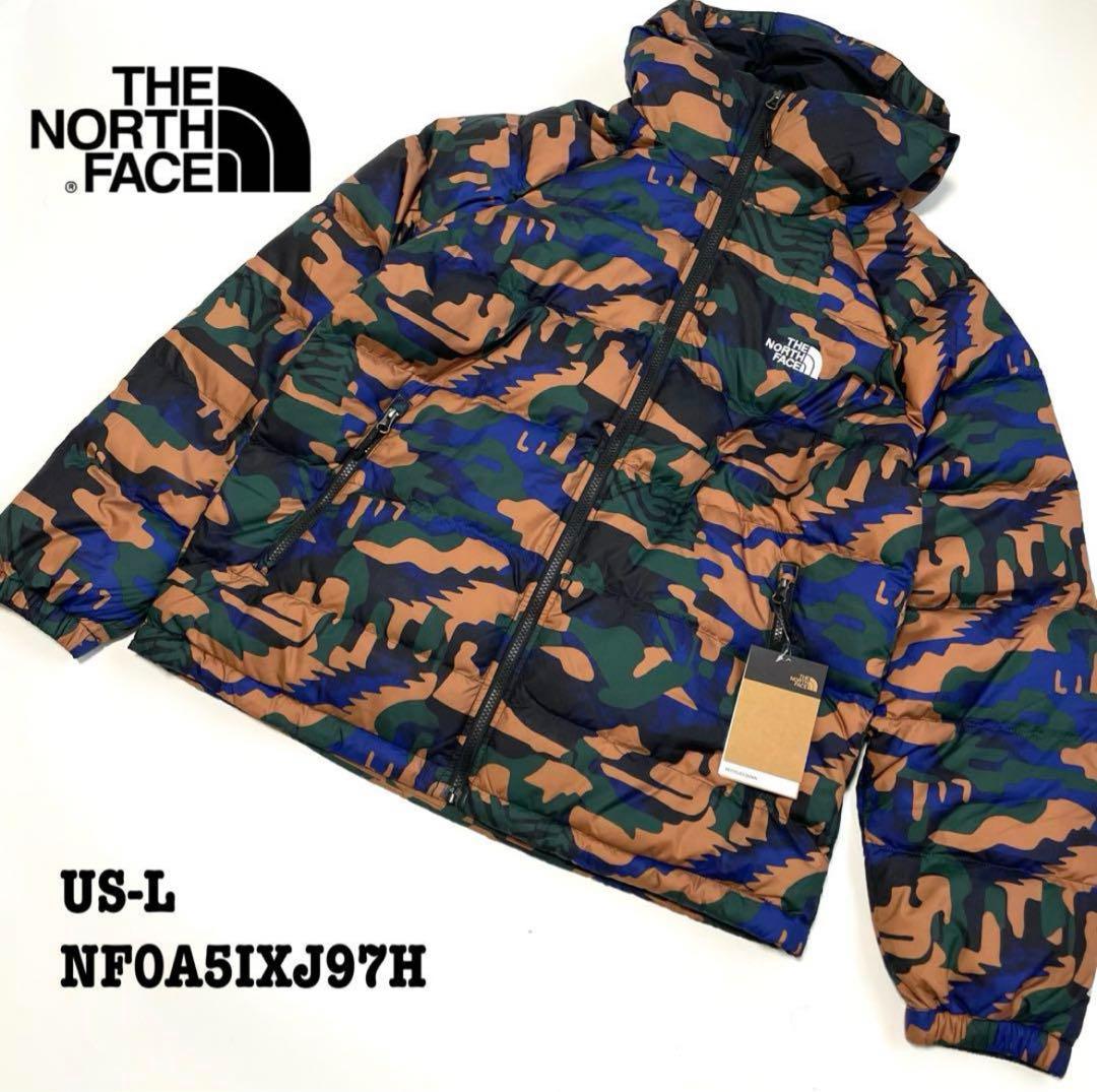 ○(新品)US-L ノースフェイス ダウンジャケット 600フィル 迷彩 海外