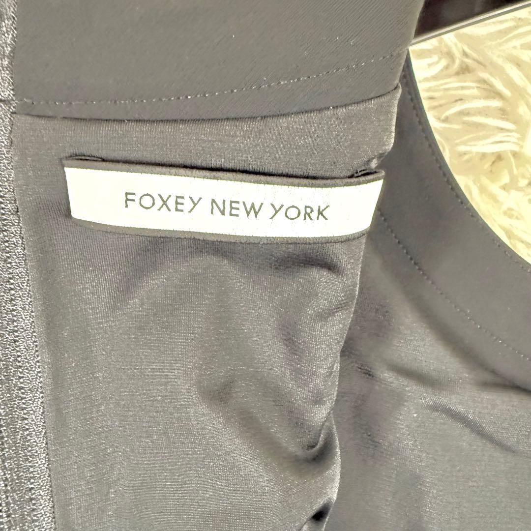 美品 フォクシーニューヨーク ドレス ローレル ノースリーブワンピース XL 黒