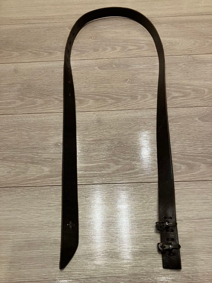 エムエークロスm.a+】ダークブラウン レザー ダブルバックル ベルト