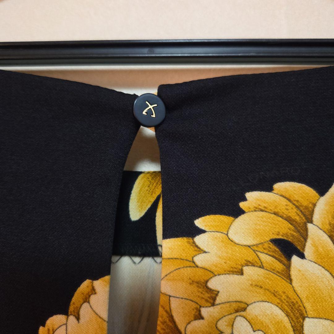 美品★LEONARD★ 花柄 長袖 ひざ丈ワンピース