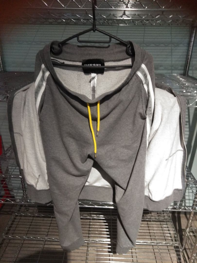 ディーゼルDIESEL スウエットセットアップ上下ジャージＬグレー