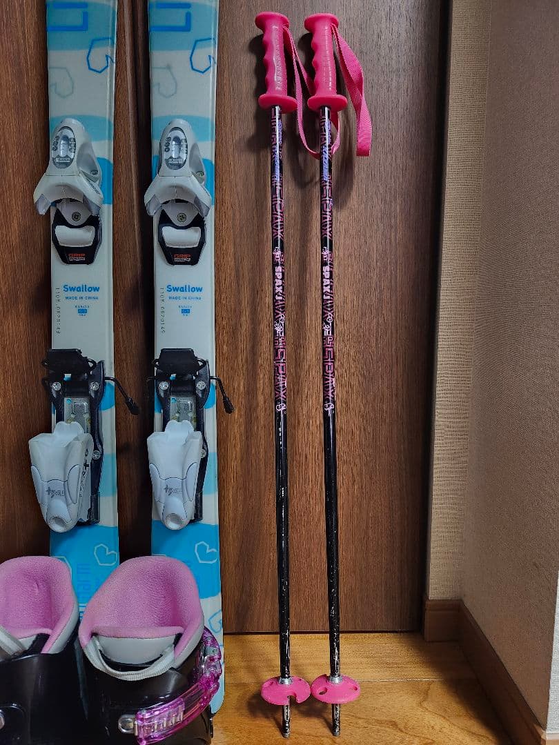 子供用 スキー板110cm　金具　ブーツ　ストック　4点セット