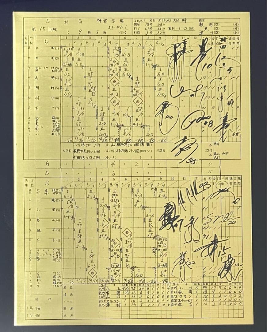 読売ジャイアンツ １００００試合記念額装スコアブックプレート 限定100個