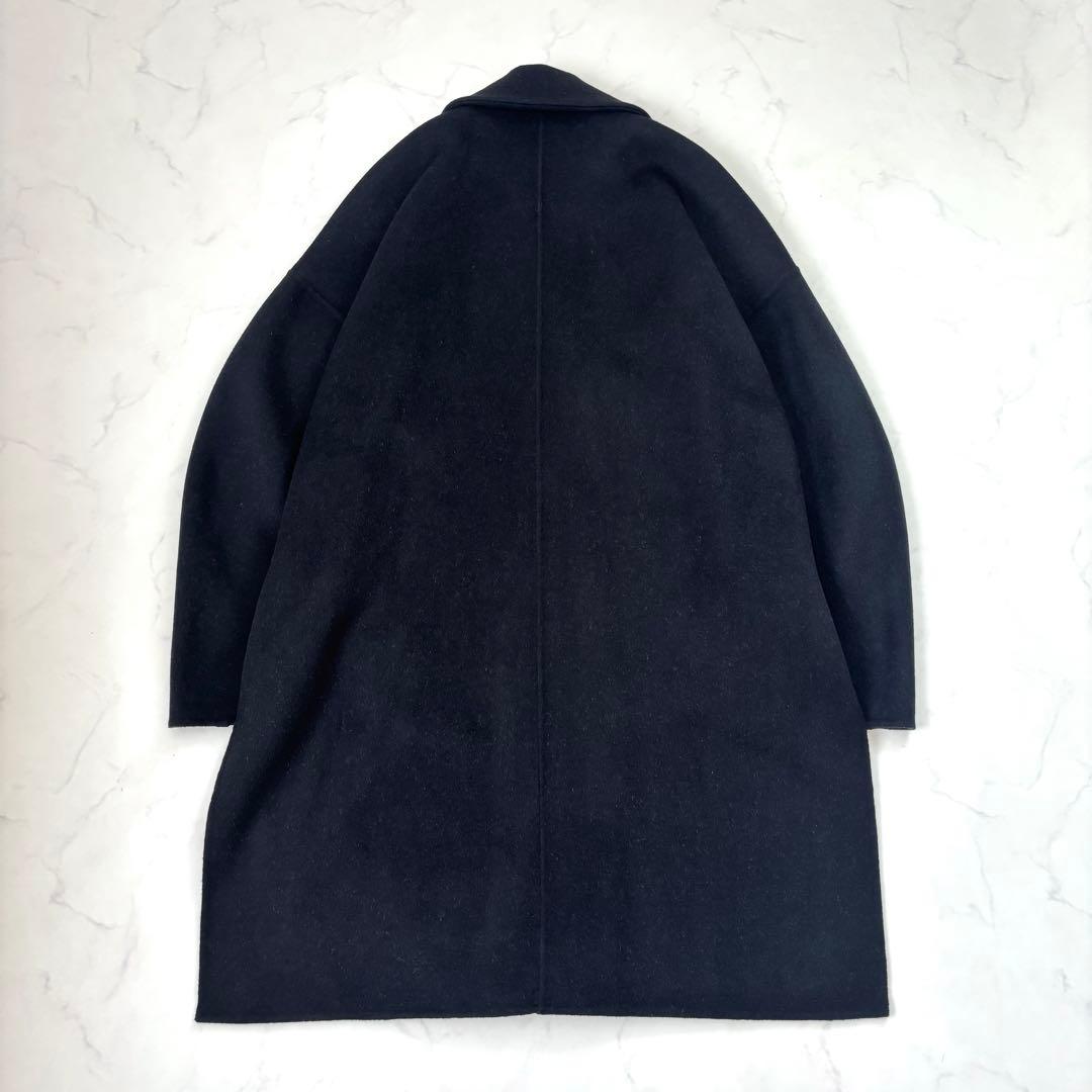 【美品 23AW】エンフォルド WOOL COAT ウール リバーコート 黒 S