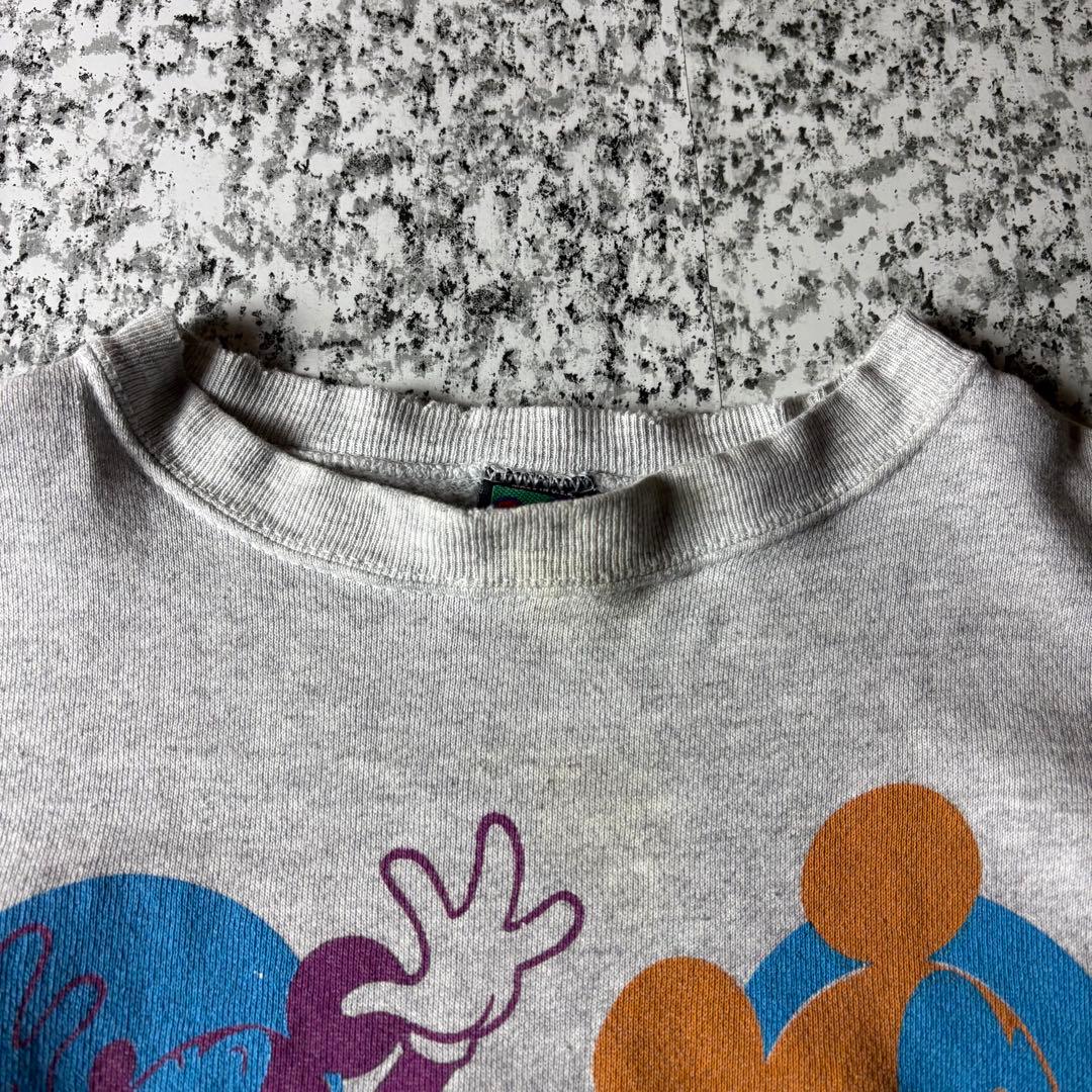 90s USA製 ディズニー ミッキーマウス ダメージ ボロ襤褸 スウェット