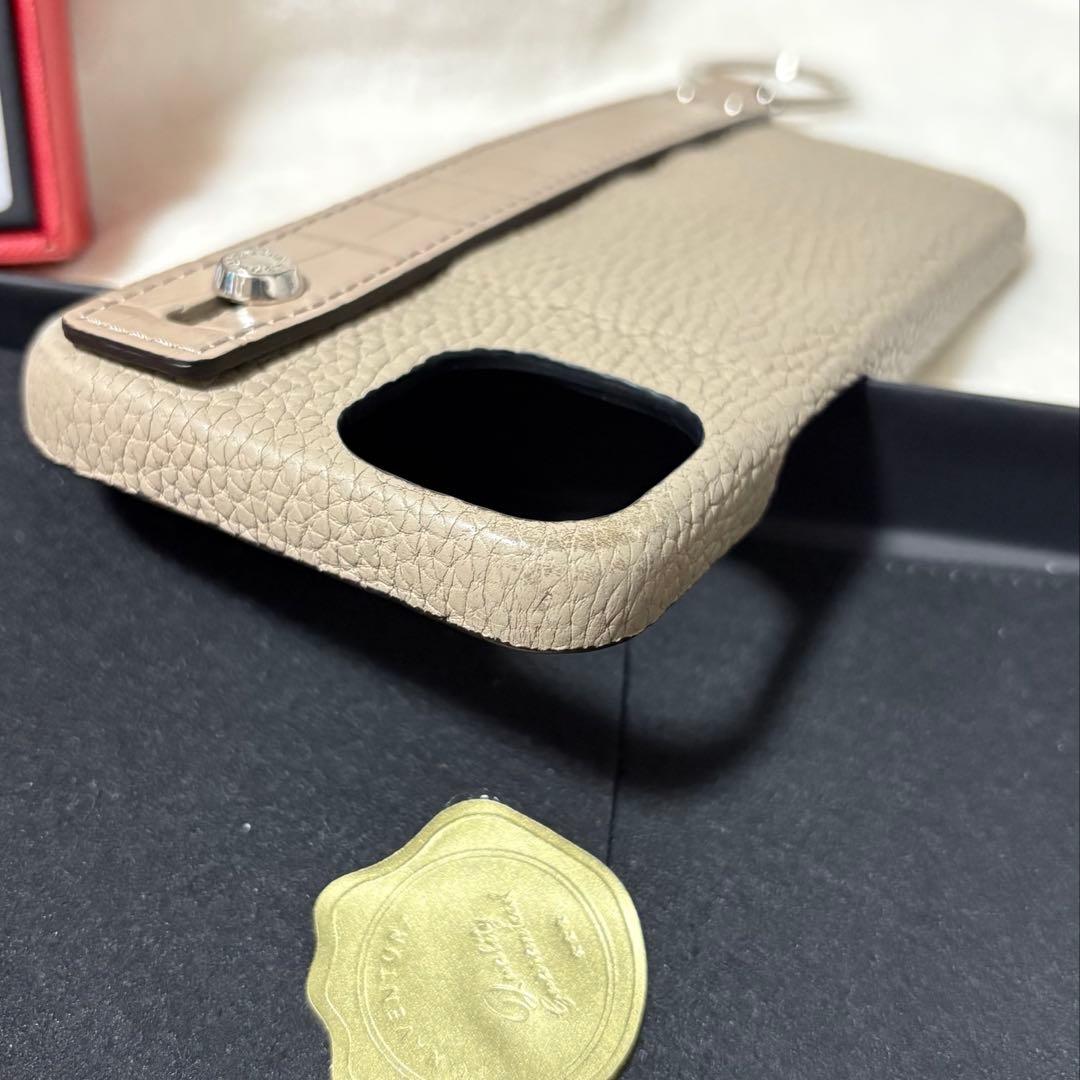 BONAVENTURA iPhone14 ケース ベージュ ストラップ付き