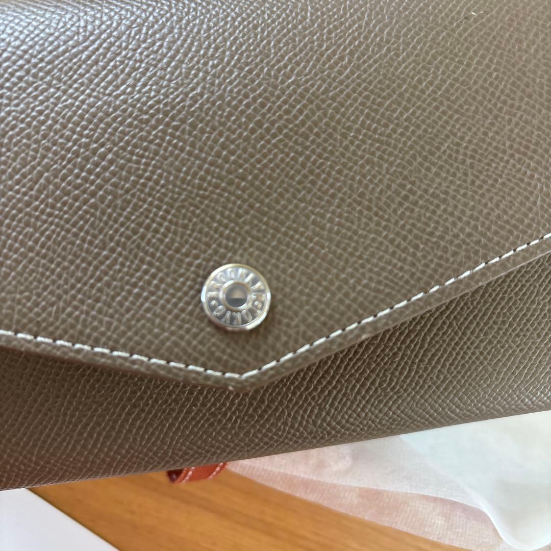 フレンチカーフ 最高級ロングウォレット ブルックリンミュージアム 長財布 トープ