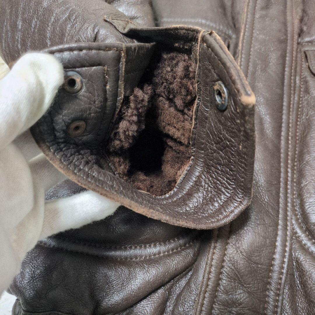 極上品✨リアルムートン G-1 フライトジャケット XL ブラウン レザー