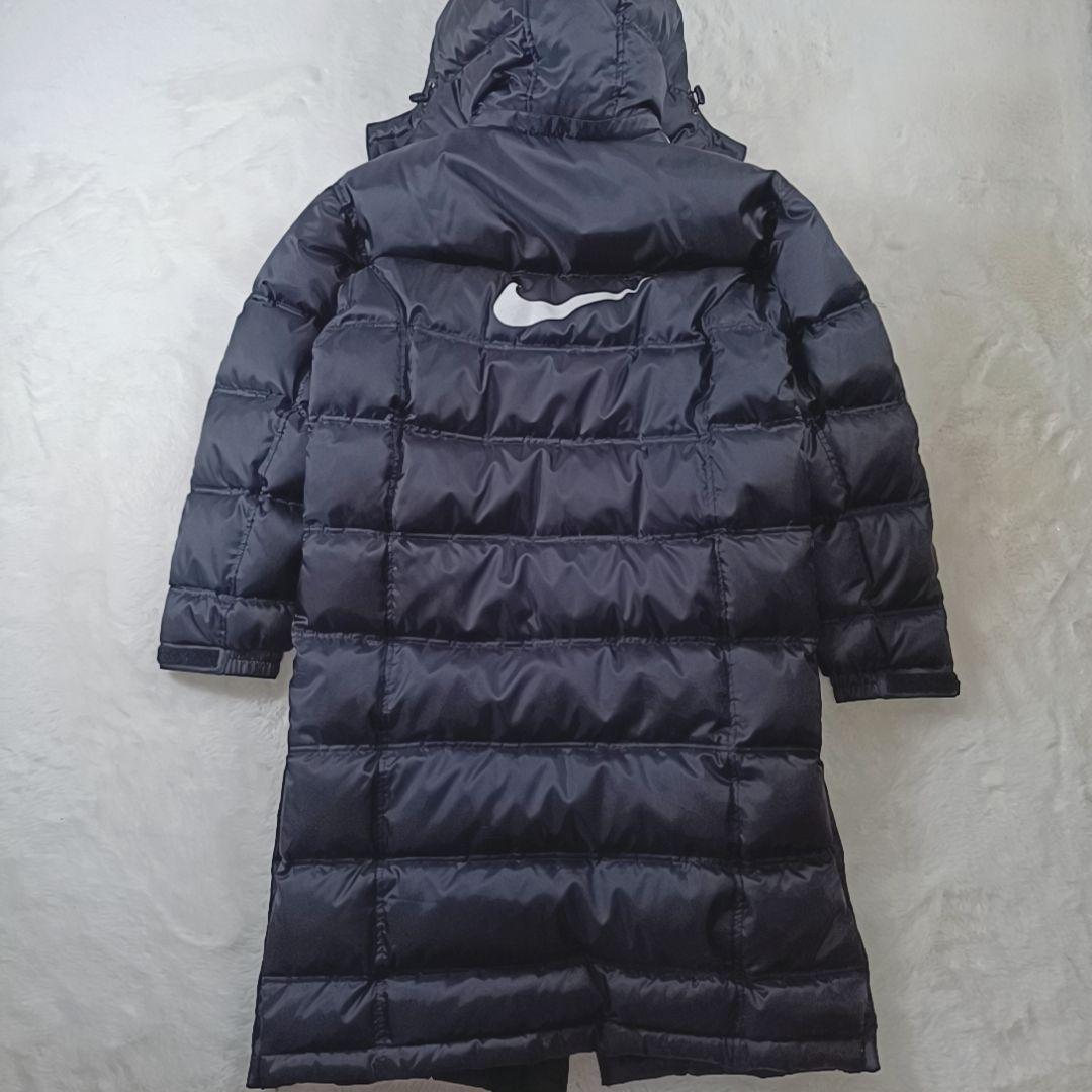 希少✨00s ナイキ ベンチコート ロング ダウン フェザー 防寒 ブラック М