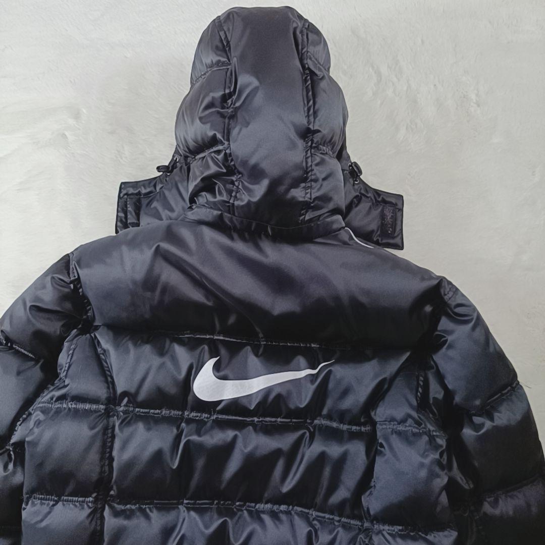希少✨00s ナイキ ベンチコート ロング ダウン フェザー 防寒 ブラック М
