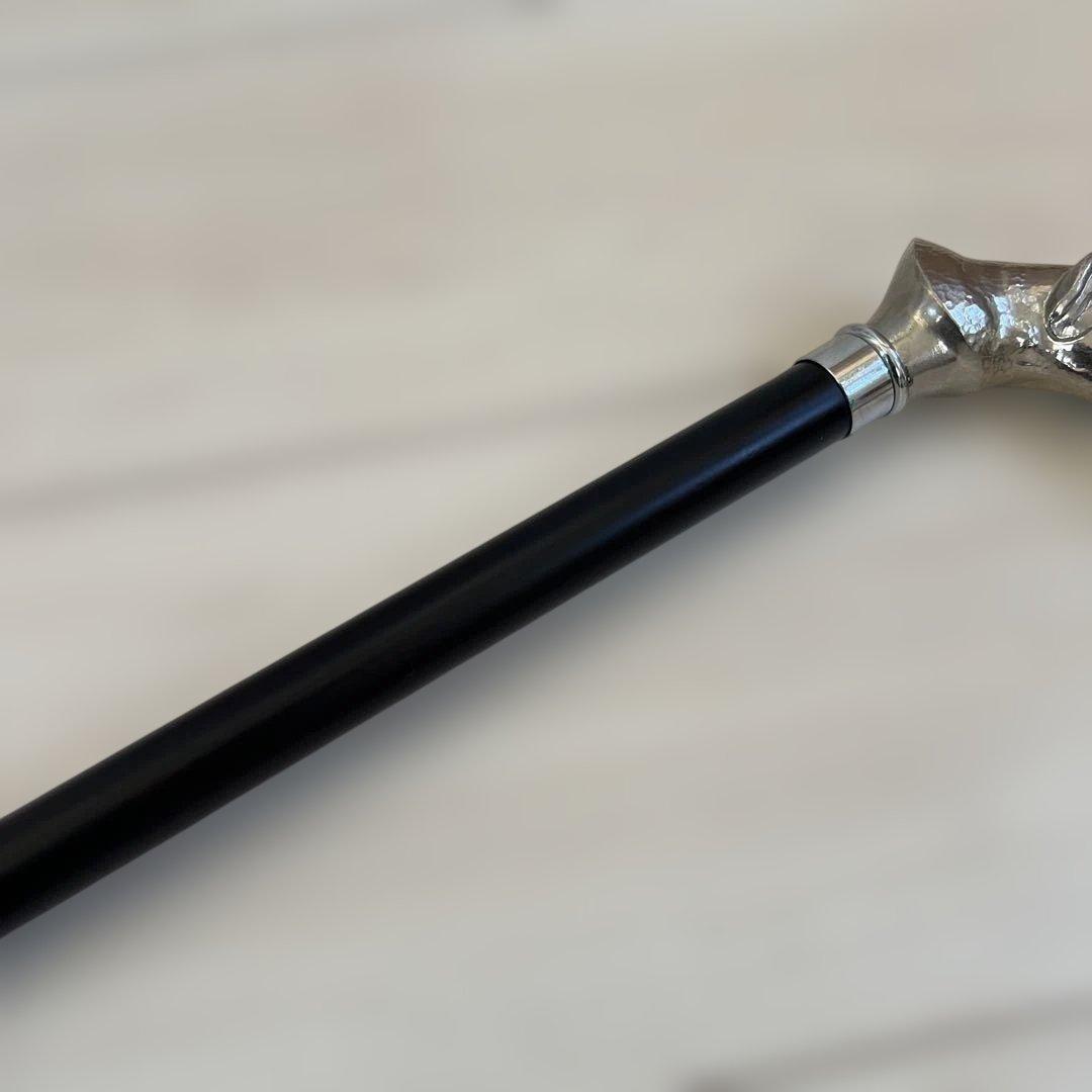 【オシャレステッキ】英国 アニマル おしゃれステッキ 銀 犬