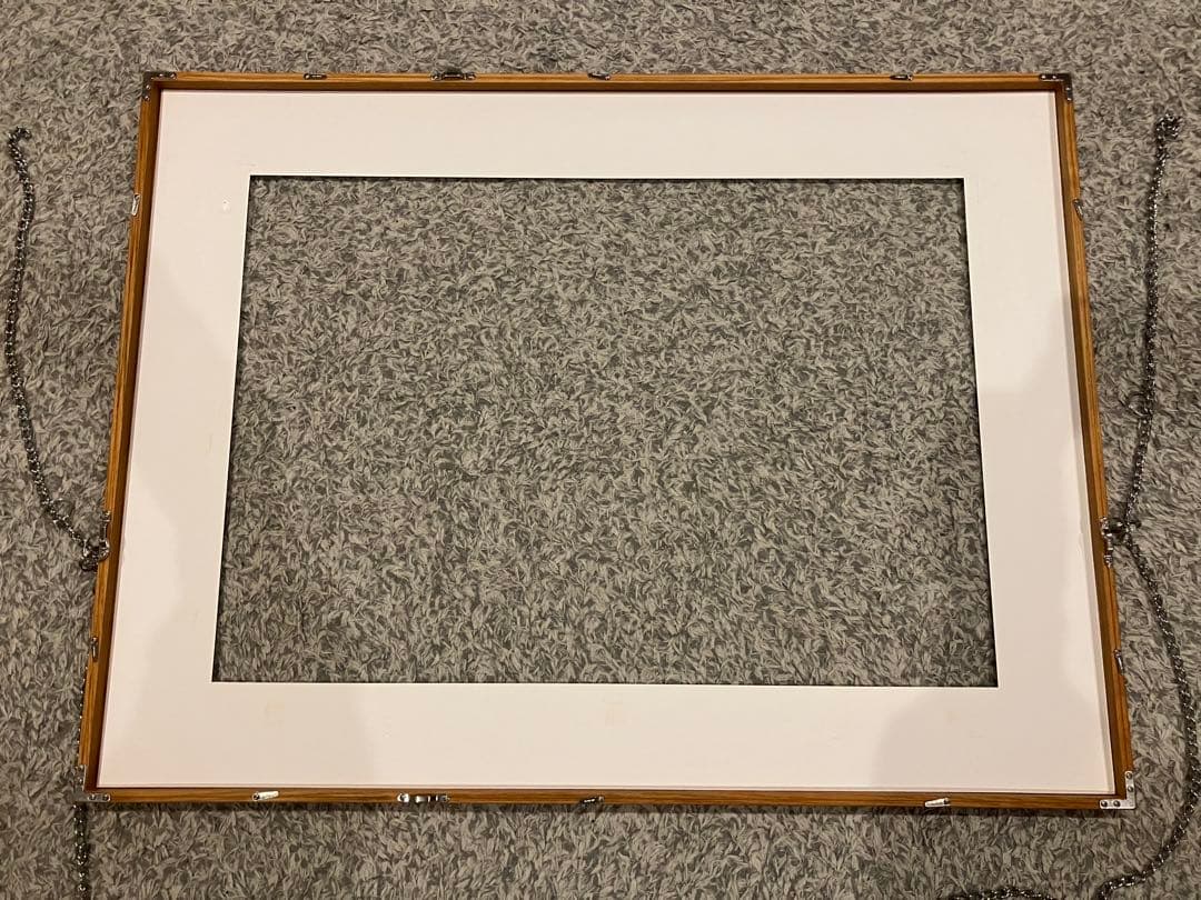 額縁　L型 木地 フレーム 743mm x 562mm アクリルパネル