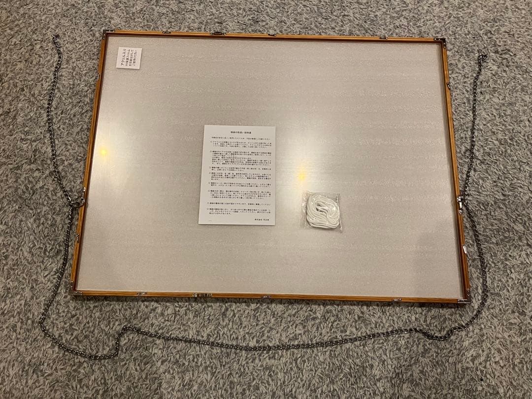 額縁　L型 木地 フレーム 743mm x 562mm アクリルパネル