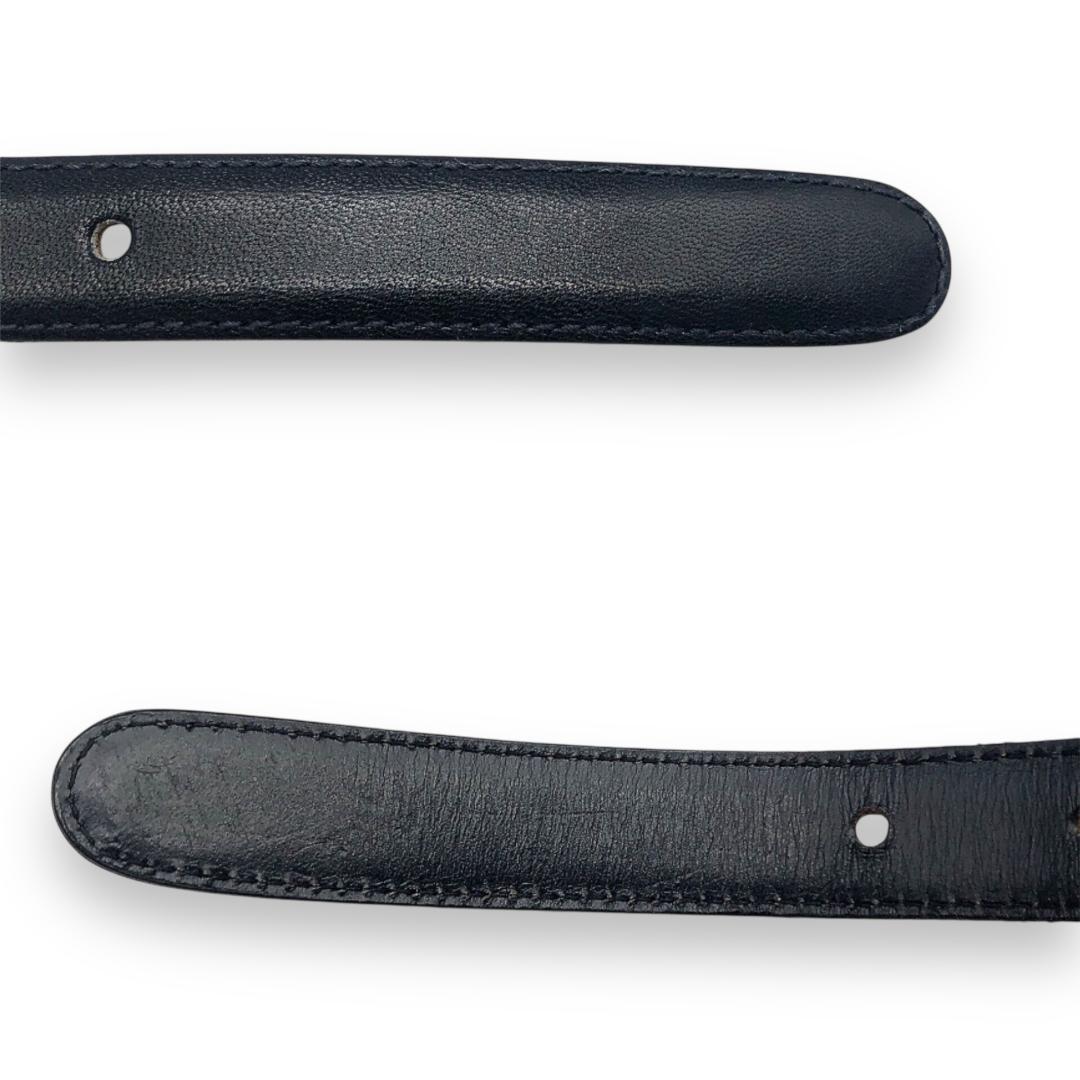 【美品】CELINEセリーヌ 馬車金具 細ベルト ゴールド ブラック イタリア製