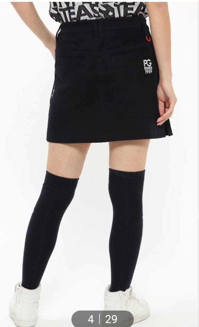 PEARLY GATES コットンストレッチ ツイル表ピーチ 5ポケットスカート